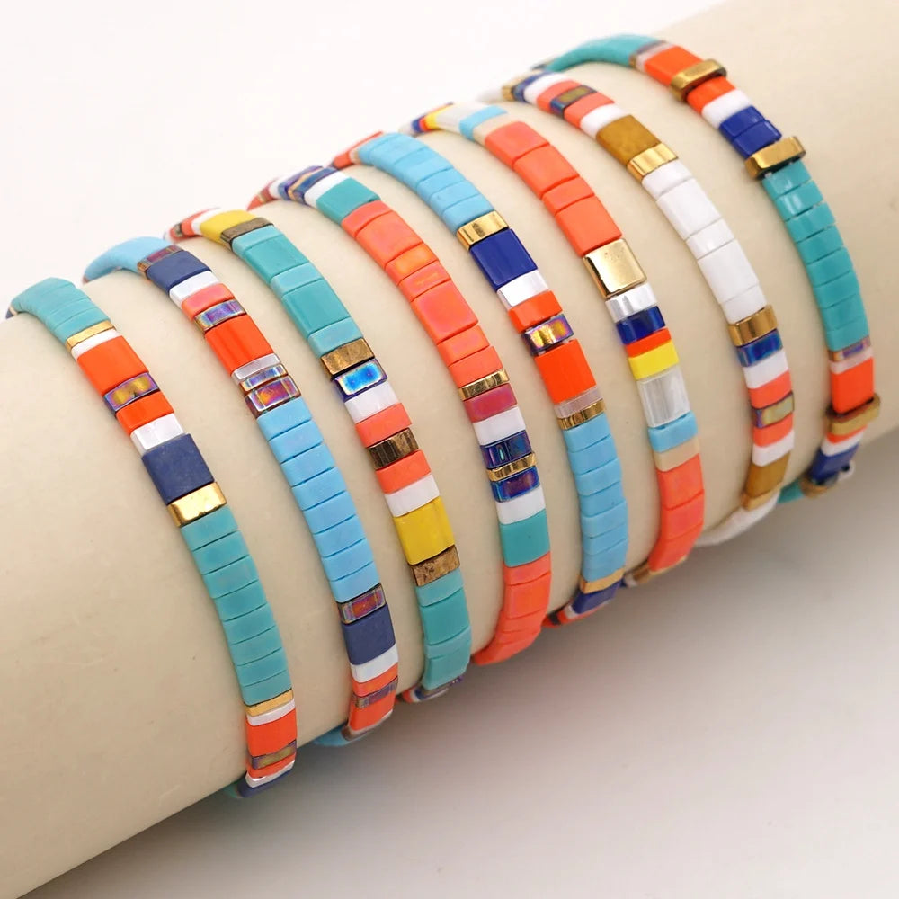 Go2Boho Tila Bracelet Bohemian Japanese Miyuki Beads Colorful Jewellery Pulsera Stretch Beach Bracelets for Women Anniversary