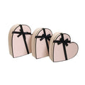 Chengruo 3 PCs Per Set Heart Shape Festive Gift Paper Box With Ribbon Bow Tie for Flowers Gift Pack Wedding Anniversary Gift