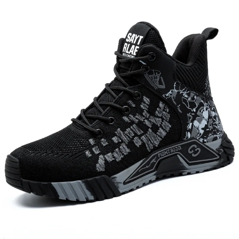 New Fashion High Top Safety Boots Anti Impact and Anti Stab Work Boots Lightweight Breathable Safety Boots