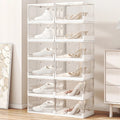 Haogle New Style Magnetic Stackable Foldable Plastic Shoe Box Transparent Sneakers Shoe Container Storage Box