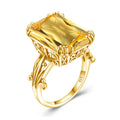 Organizer Handmade Making Supplie 18k Gold Plated Citrine Gemstone Luxury Women Designer Custom 925 Silver Jewelry Vintage Rings