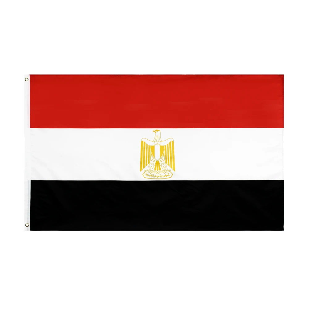 Ready stock 100% polyester flying style double sided 3*5ft The Egypt flag