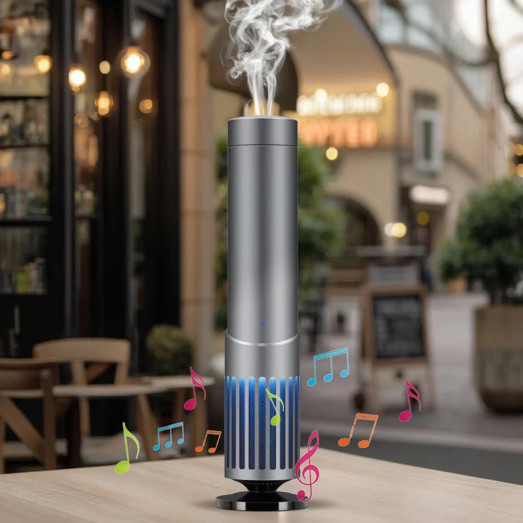 Ultrasonic Cool Mist Air Humidifier Waterless Essential Oil Diffuser BT Control Electric 150ml Capacity for Home Outdoor Use