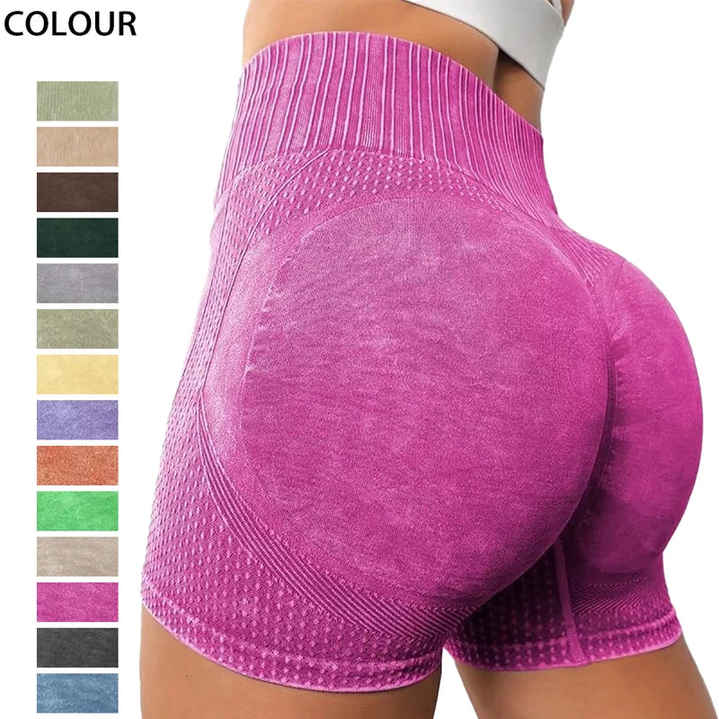 Custom LOGO Seamless Sports Running Women's Shorts Gym Fitness Short Leggings Compression High Waist Yoga Shorts for Woman