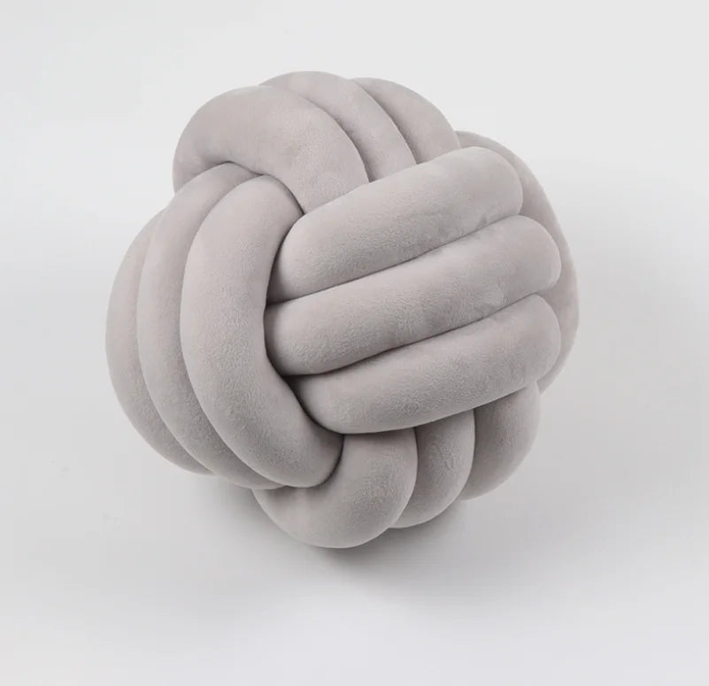 Charmkey Soft Plain Velvet Round Throw Pillows Colorful Knot Ball Cushion for Children Babies Kids