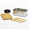 Japanese Style Bento Box Portable Lunch Container with Strap Food 304 Stainless Steel Lunch Box