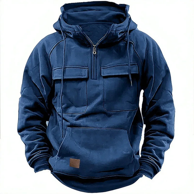 OEM Custom Men's XXL Solid Color Sweatshirts with Pockets and Hood Factory Direct Clothing Sweats with Zipper and Printed Logo