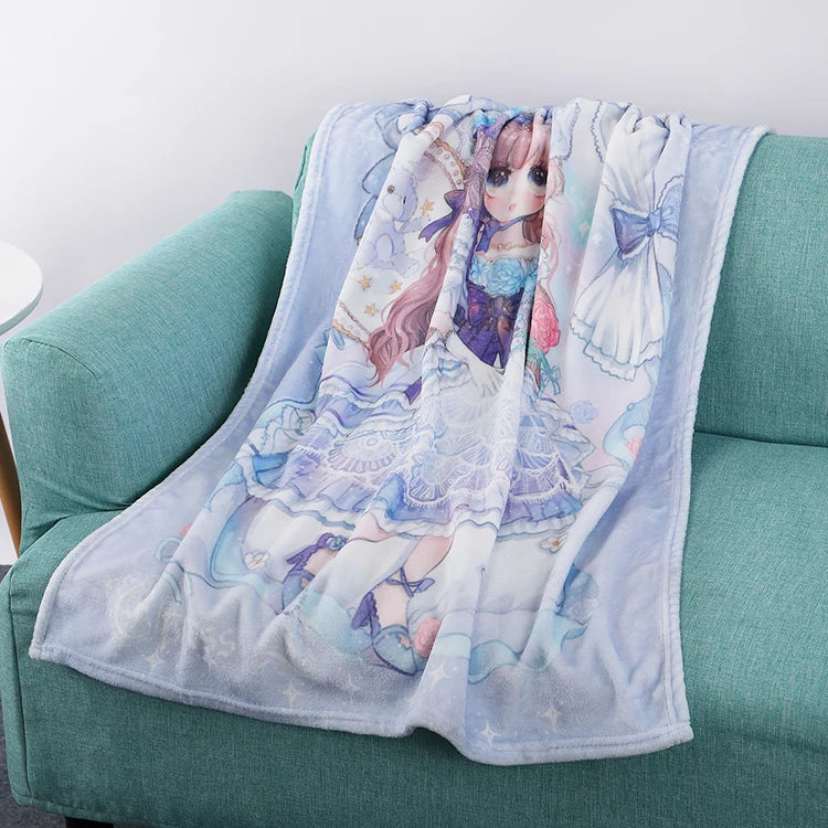 Custom Floral Animal Print Flannel Blanket Towel Blanket Super Soft & Portable Four Seasons Use Home & Travel Gift