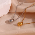 Small Water Drop Pendant Necklace for Women Waterproof 18K Gold Plated Stainless Steel Trendy Link Zircon for Christmas Party