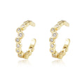 Fashion Jewelry Earrings 925 Sterling Silver Ear Clips Jewelry Earrings Full Round Zircon Gold Plated Ear Clip for Women