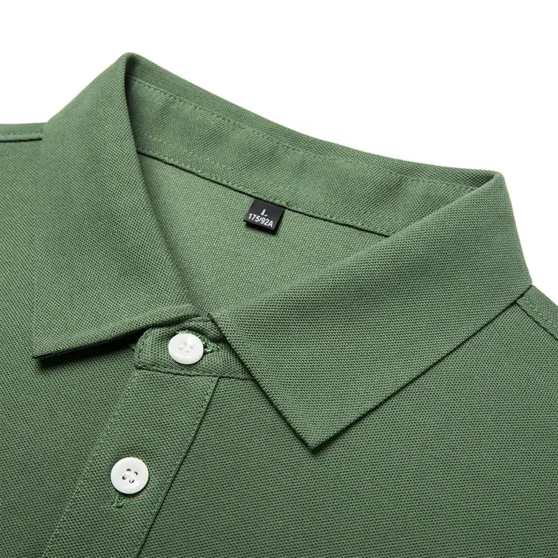 Custom Logo  Shirt 100% Cotton Quick Dry Satin Knitted Fabric Short Sleeve Button Decoration XL Size Solid Pattern ODM