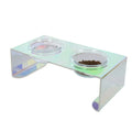 New Design Rainbow Pet Dining Table Clear High Borosilicate Heatproof Glass Bowl Stand Feeder for Cat and Dog