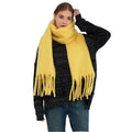 Custom Brand Ladies Winter Pashmina Shawl Hot Chunky Oversized Rabbit Logo Scarf Solid Cashmere with Argyle Pattern