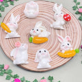 Sweet 100 Pcs Easter Styles Rabbit Theme Resin Cabochons Carrot Mushroom Rabbit Flatback Charms for DIY Jewelry Phone Case Decor