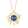 Summer 18K Gold Plated Purple Freshwater Pearls 925 Sterling Silver Necklace Jewelry for Women