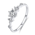Finger Rings S925 Sterling Silver with Cubic Zirconia Jiangyuan Solid 925 Dazzling Sparkling Engagement CLASSIC Gemstone Rings