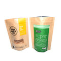 Custom Kraft Paper Gravure Printing Bread Packaging Zipper Top with Side Open Design for Pizza Jelly Salad One Food Stand Bags