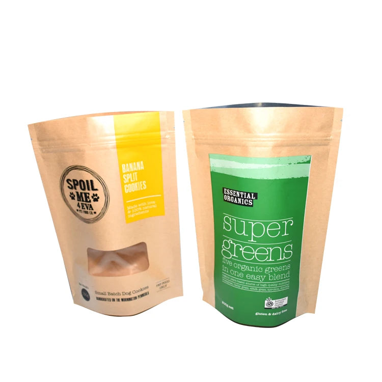 Custom Kraft Paper Gravure Printing Bread Packaging Zipper Top with Side Open Design for Pizza Jelly Salad One Food Stand Bags