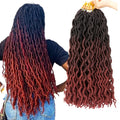 AliLeader Ombre Gypsy Locs Crochet Braid Wavy Goddess Faux Locs Synthetic Twist Hair Extensions African Braid