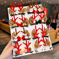 Fanyue Am Hot Sale 2025 Lovely Cute Red Christmas Santa Elk Snowman Bell Children Hair Clips for Kids Women