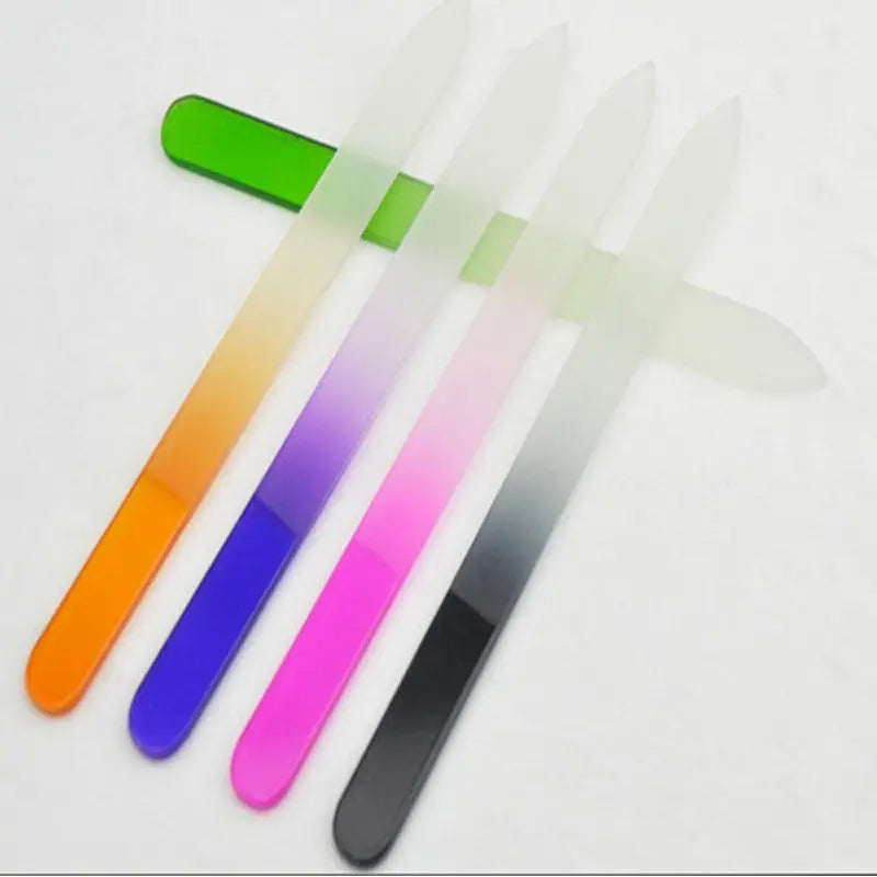 OEM Welcome Custom Printed Colorful Double Side Glass Nail File WholesaleCrystal Nail File