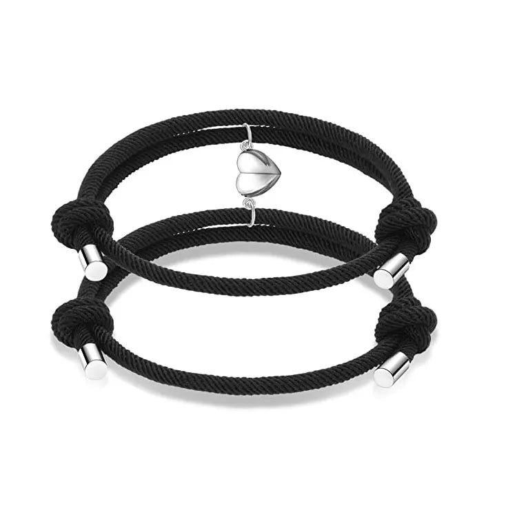 SC 2022 Fashion Best Friend Matching Bracelets Magnet Love Heart Bracelets Romantic Mutual Attraction Magnetic Couple Bracelet