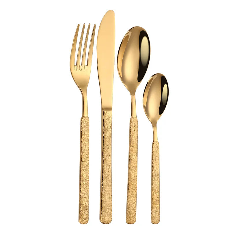High End Silverware Knife Spoon Fork Set Stainless Steel Cutlery Set Flatware Dinnerware
