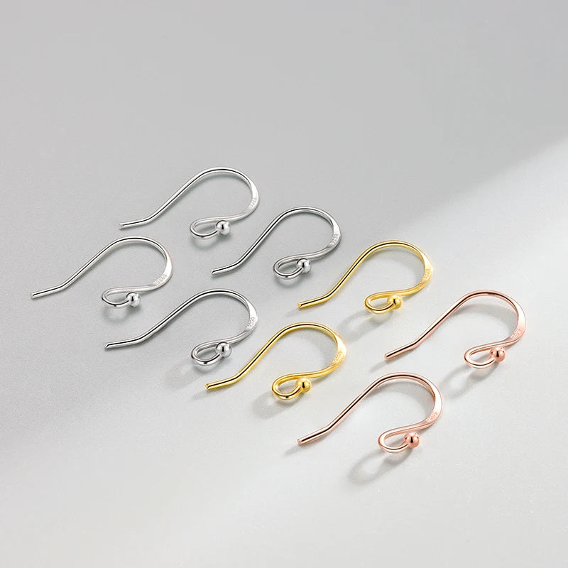 Wholesale Factory 925 Sterling Silver Simple Earring Hooks Handmade DIY Earring Accessories
