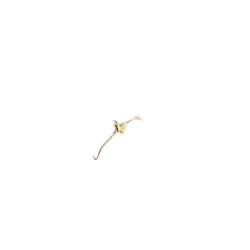 Wholesale 925 Sterling Silver Butterfly Charm Bracelet Trendy Cute Minimalist Design with Gold Vermeil for Gift or Party