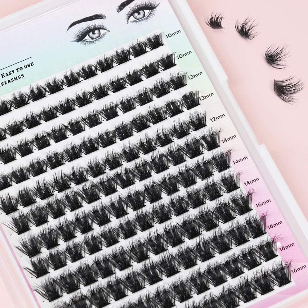 Band-Free Ribbon DIY Eyelash Extension Kit Wholesale Fan Cluster Lash Extensions Natural Style CC Curl Made of Faux Mink