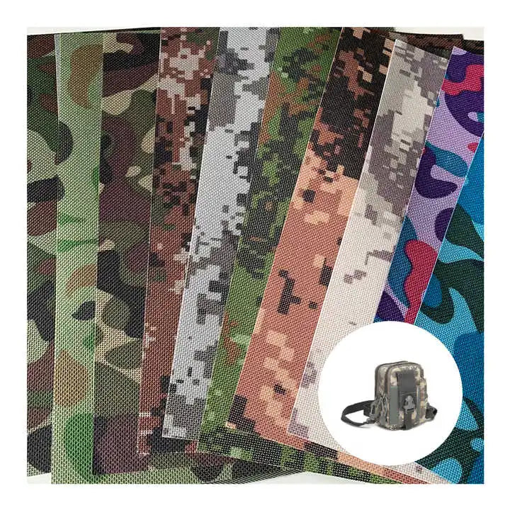 600D Pvc Pu Coating 100% Polyester Waterproof Camouflage Polyester Oxford Fabric With Pvc Coating