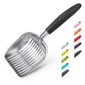 2025 Quality Pet Aluminum Alloy Sifte Cat Litter Scoop With Long Handle Durable Deep Metal Cat Litter Shovel