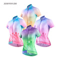 Lightweight Breathable Cycling Jersey Women OEM Seamless Tops Printed Techniques Bicycle Shirt