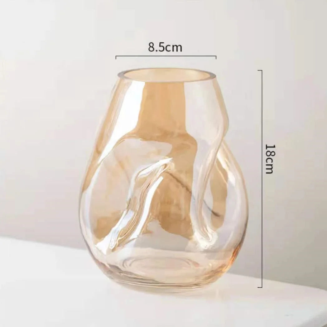 Wholesale Flower Glass Vase Special Norse Art Decor Home Daily Decoration Glacial Line New Style Special-Shaped Glass Vase