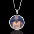 NUOYA Unisex Silver Plated Big Size Custom Photo Pendant Shiny Diamond Hip Hop Jewelry Iced Out Photo Pendant