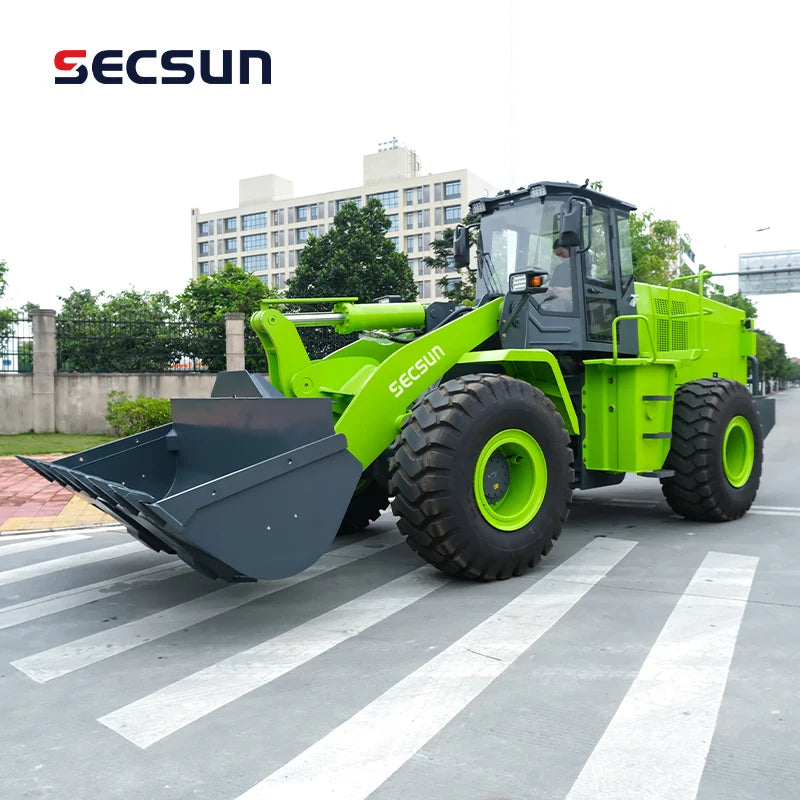 SECSUN Environmental Protection Emissions Electric Wheel Loader 5 Tons Electric 4WD Loader with Reduced Noise Levels