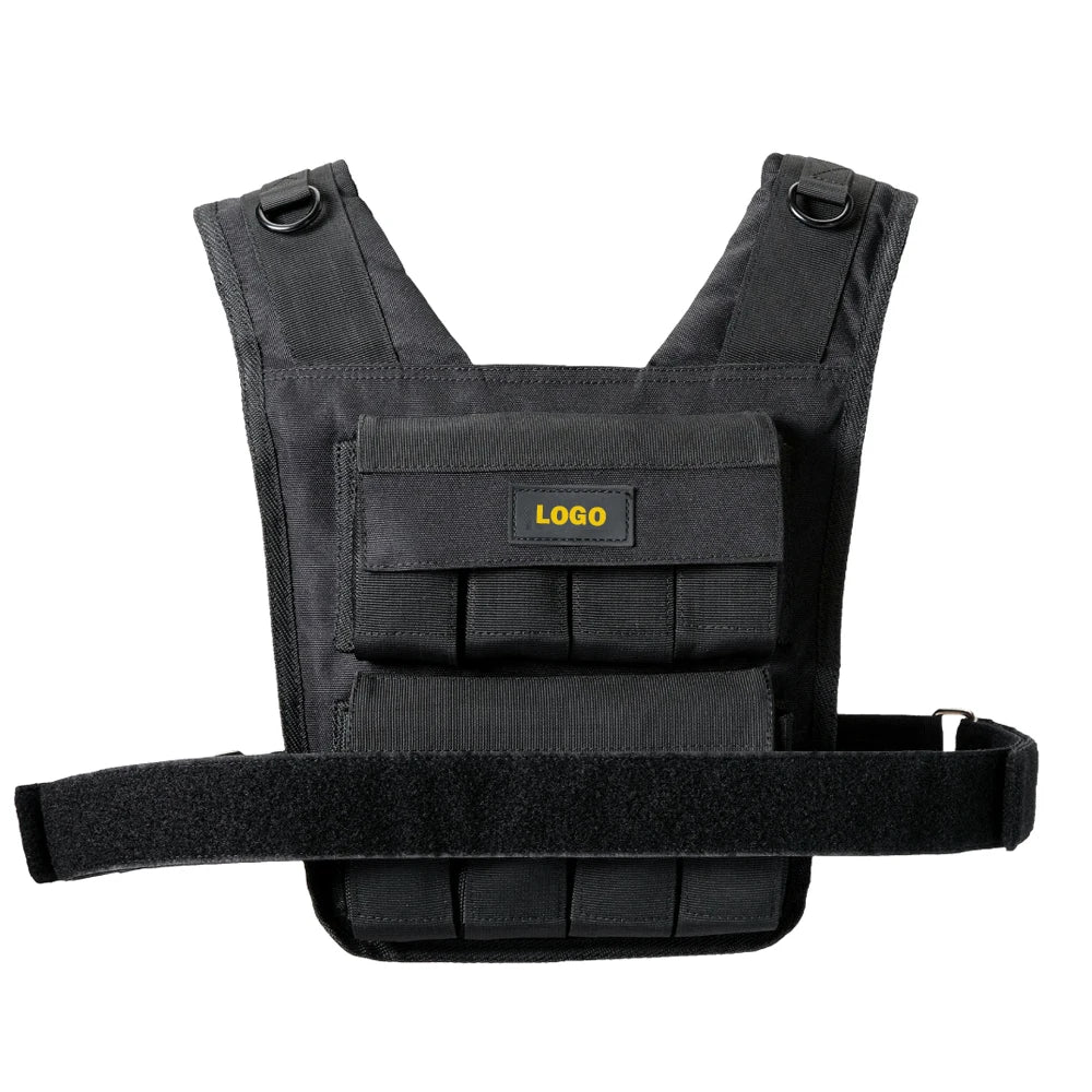 Factory Price Custom LOGO 10kg / 22lb Adjustable Weighted Vest with Iron Blocks Oxford Fabric for Body Building Fitness Training