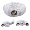 OEM Luxury Round Plush Cat Tunnel Nest Sustainable Foldable Velvet Flannel Pet Bed Solid Pattern Cat Dog Shelter and Tunnel