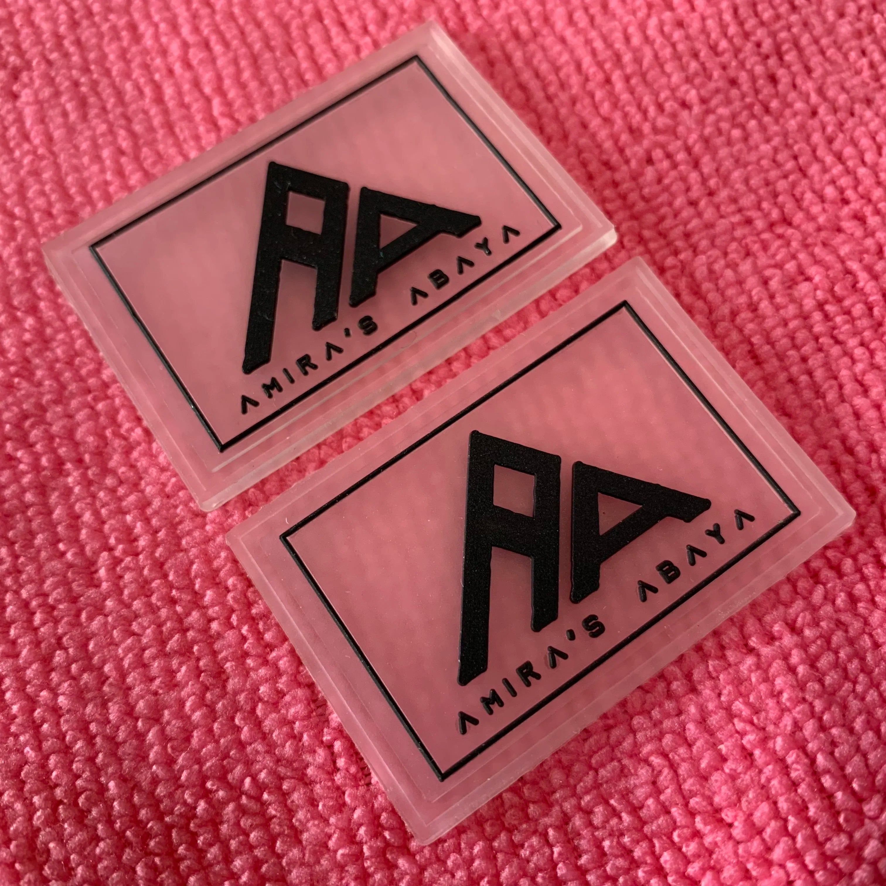 Custom Frosted 3D logo Sewing on Transparent Rubber Patchsoft Backpack clear Plastic Rubber Label