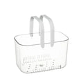 Transparent Plastic PE Multifunction Eco-Friendly Portable Bath Kitchen Storage Basket Rectangle Shape Handle 25x15x15cm