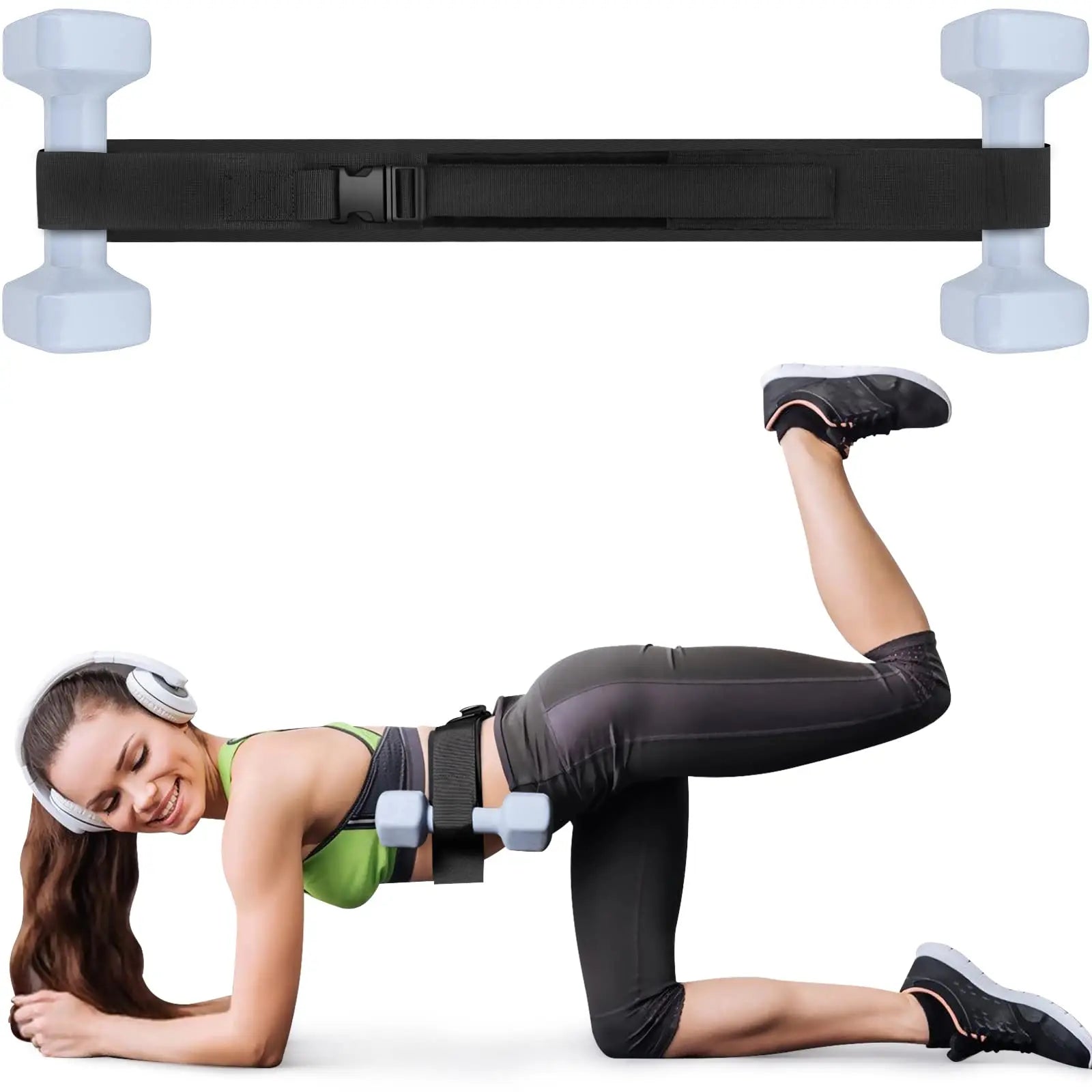 KUER 2023 New Selling Anti-slip Adjustable Hip Thrust Belt Booty Band for Hip Thrust Use With Dumbbells Plates
