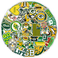 50Pcs NFL Football Green Bay Packers Decorative Stickers Label for Luggage Laptop Guitar Scrapbook Skateboard Waterproof Sticker