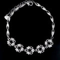 Sterling Silver 3*3mm Semi Mount Bracelet Empty Support Blank Claws Setting S925 Base Holder Without Center Stone Inlay for DIY