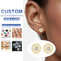 Fine Jewellery Woman Girl Gift 0.3 Carat Moissanite White Enamel Color Hollow 14K Gold Small Daisy Stud Earrings