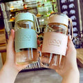 Hot Sell High Quality Glass Cups with Lids and Straws 16oz High Borosilicate Glass Mug Custom Glass Mug Writing logo