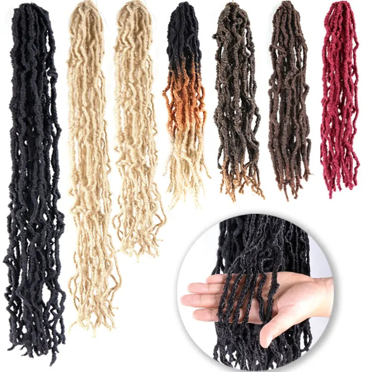 Julianna 14 18 24 30 36 Inches Long Wholesale Synthetic Braiding Hair Kanekalon Soft Faux Locs Crochet Hair Extension