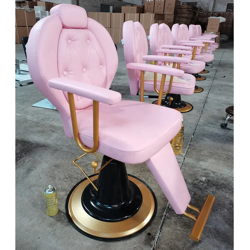 Cheap Beauty Base Backrest Salon Chairs Prices Baby for Shop Antique Aluminum Lightweight All Purpose China pink Barber Chair