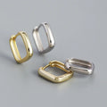 Minimalist 18k Gold Plated Small Smooth Square Huggie Earrings 925 Sterling Silver Square Hoop Earrings
