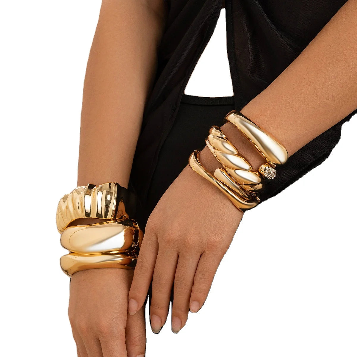 2024 Unisex Punk Style Geometric Bracelets High Quality Fashionable Alloy (Zinc) Jewelry Bangle for Party Occasions
