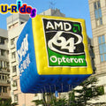 Custom Balloon Outdoor Floating Inflatable Cube Advertising Hot air Giant 0.18mm PVC Material U-RIDES Brand for Sale